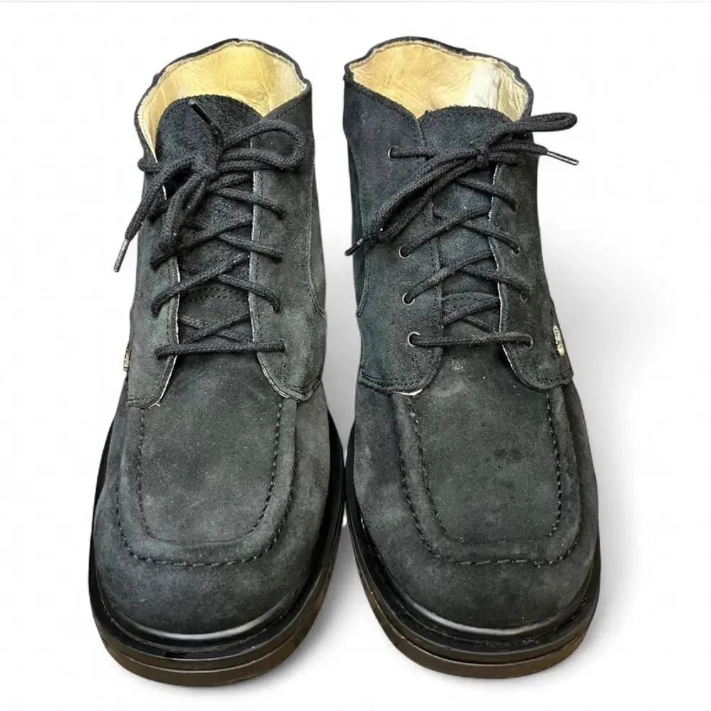 Vintage Grunge 90s Lugz Black Suede Boots Mens 11 Made in Spain Y2K Streetwear